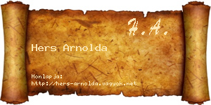 Hers Arnolda névjegykártya